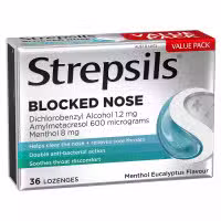 Strepsils Plus Blocked Nose Relief Menthol Eucalyptus 36 Pack