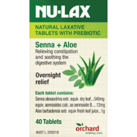 Nulax Natural Laxative Tablets with Prebiotic Senna and Aloe 40 Tablets