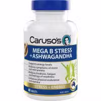 Carusos Mega B Stress Plus Ashwagandha 60 Tablets