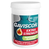 Gaviscon Extra Strength 500mg Chewable Tablets Peppermint 60 Tablets