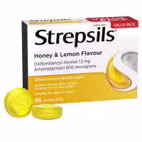 Strepsils Sore Throat Relief Honey And Lemon Lozenges 36 Pack