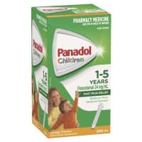 Panadol Children 1 to 5 years Colourfree Suspension Orange Flavour 200ml