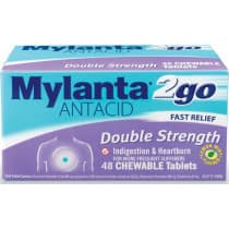 Mylanta 2go Antacid Double Strength 48 Tablets