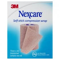 Nexcare Self Stick Compression Wrap 75mm x 2m Tan 1 Pack