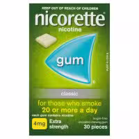 Nicorette Gum Classic Extra Strength 4mg 30 Pack
