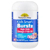 Natures Way Kids Smart Omega 3 Fish Oil High DHA Burstlets 60 Capsules