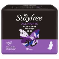 Stay Free Ultra Thin All Nights with Wings 10 Pads