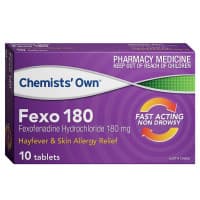 Chemists Own Fexo 180mg 10 Tablets