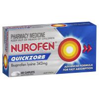 Nurofen Quickzorb Quick Pain Relief Caplets 342mg Ibuprofen 48 pack