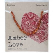 Amber Love Children's Necklace Baltic Amber Cognac Love 33cm
