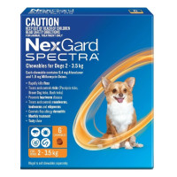 Nexgard Spectra Chewables For Very Small Dogs 2 to 3.5kg Orange 6 Pack