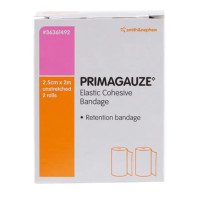 Primagauze Elastic Cohesive Bandage Unstretched 2.5cm x 2m 2 Rolls