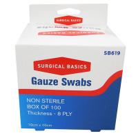 Surgical Basics Non Sterile Gauze Swabs 10cm X 10cm 100 Pack
