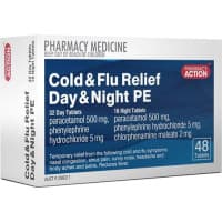Pharmacy Action Cold and Flu Relief PE Day and Night 48 Tablets