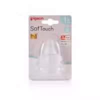 Pigeon Softouch Peristaltic Plus Wide Neck Teat 2 Pack S Flow suits 1 plus months