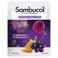 Sambucol Black Elderberry Soothing Throat Kid Pops 8 Pack