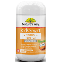 Natures Way Kids Smart Vitamin C + Zinc + D3 75 Tablets