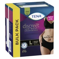 Tena Pants Womens Discreet Black Large 10 Pack
