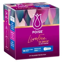 Poise LIVEFREE Regular Pads 14 Pack