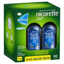 Nicorette Cool Drops Lozenges Icy Mint Extra Strength 8 x 20 Pack