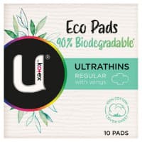 U by Kotex Cotton Ultrathin Pads Super with Wings 10 Pack