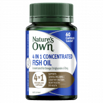 Natures Own 4 in 1 Concentrated Fish Oil Odourless 60 Capsules 