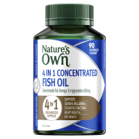 Natures Own 4 in 1 Concentrated Fish Oil Odourless 90 Capsules 