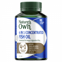 Natures Own 4 in 1 Concentrated Fish Oil Odourless 90 Capsules 