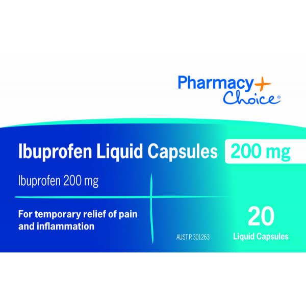 Buy Pharmacy Choice Ibuprofen 200mg 20 Liquid Capsules Online