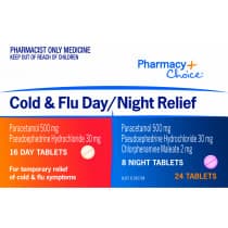 Pharmacy Choice Cold & Flu Day & Night 24 Tablets
