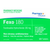 Pharmacy Choice Fexofenadine 180mg 10 Tablets