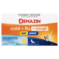 Demazin Cold Plus Flu Plus Cough Day and Night 24 Capsules