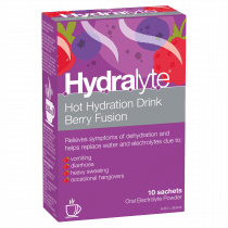 Hydralyte Hot Hydration Drink Berry Fusion Sachets 10 Pack