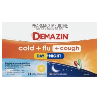 Demazin Cold Plus Flu Plus Cough Day and Night 48 Capsules 