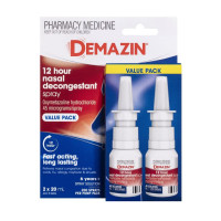 Demazin 12 Hour Nasal Decongestant Spray 20ml Twin Pack