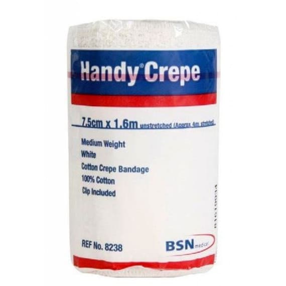Handy Crepe Bandage Medium White 7.5cm x 1.6m - Reliable Support - Chemist Australia
