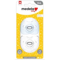 Medela Plus with Steribox Soft Silicone Soother 0-6 Months Blue 2 Pack