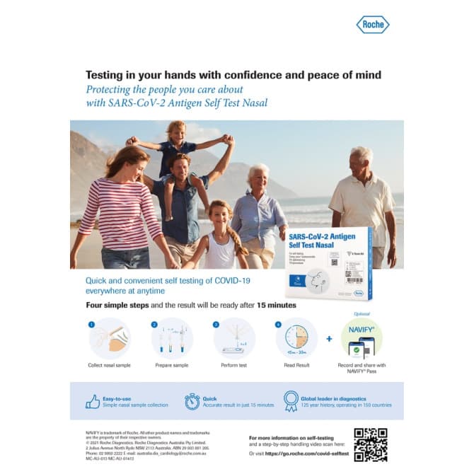 Buy Roche Patient Self Testing Rapid Antigen Testing Kit SARS CoV 2 Rapid PST Nasal 5T 5 Pack