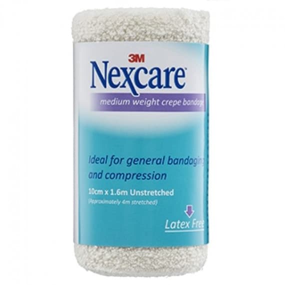 Nexcare Crepe Bandage Medium 100mm x 1.6m - Reliable Support - Chemist Australia