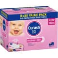 Curash Babycare Baby Wipes Fragrance Free 80 x 8 Pack 