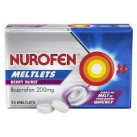 Nurofen Meltlets Pain Relief Berry Burst 200mg Ibuprofen 24 Pack