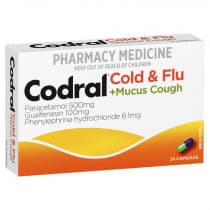 Codral Cold and Flu plus Mucus Cough Capsules 24 Pack
