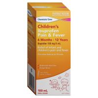 Chemists Own Childrens Ibuprofen Pain and Fever for 6 Months to 12 Years 100ml