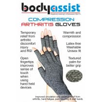 BodyAssist Compression Arthritis Gloves (Grey) Medium