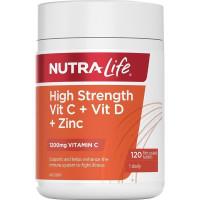 NutraLife High Strength Vitamin C 1200 Plus D Plus Zinc 60 Tablets