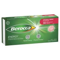 Berocca Energy Vitamin B and C Original Berry Flavour Effervescent Tablets 30 Tablets