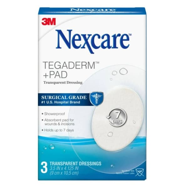 Buy Nexcare Tegaderm + Pad Transparent Dressing Oval 3 Pack Online Chemist Australia