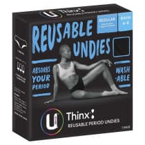 U by Kotex Thinx Period Underwear Black Bikini Size 6-8