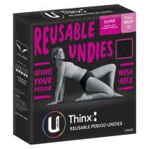 U by Kotex Thinx Period Underwear Black Briefs Size 10