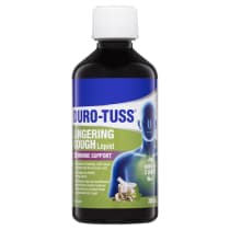 Duro Tuss Lingering Cough Liquid Immune Support Blackberry And Vanilla 350ml